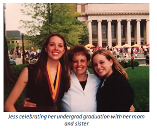 FMP employee Jess D with her family at graduation