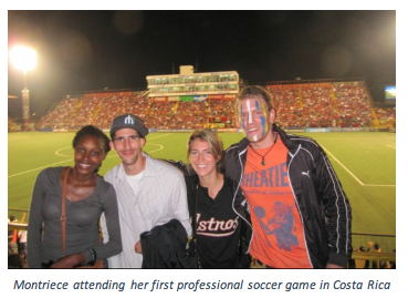 Montriece attending her first professional soccer game