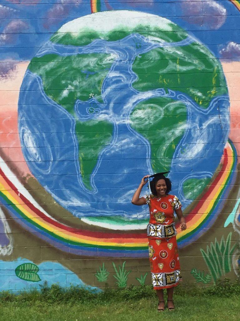 Autumn, pictured in her teaching uniform in Tonga